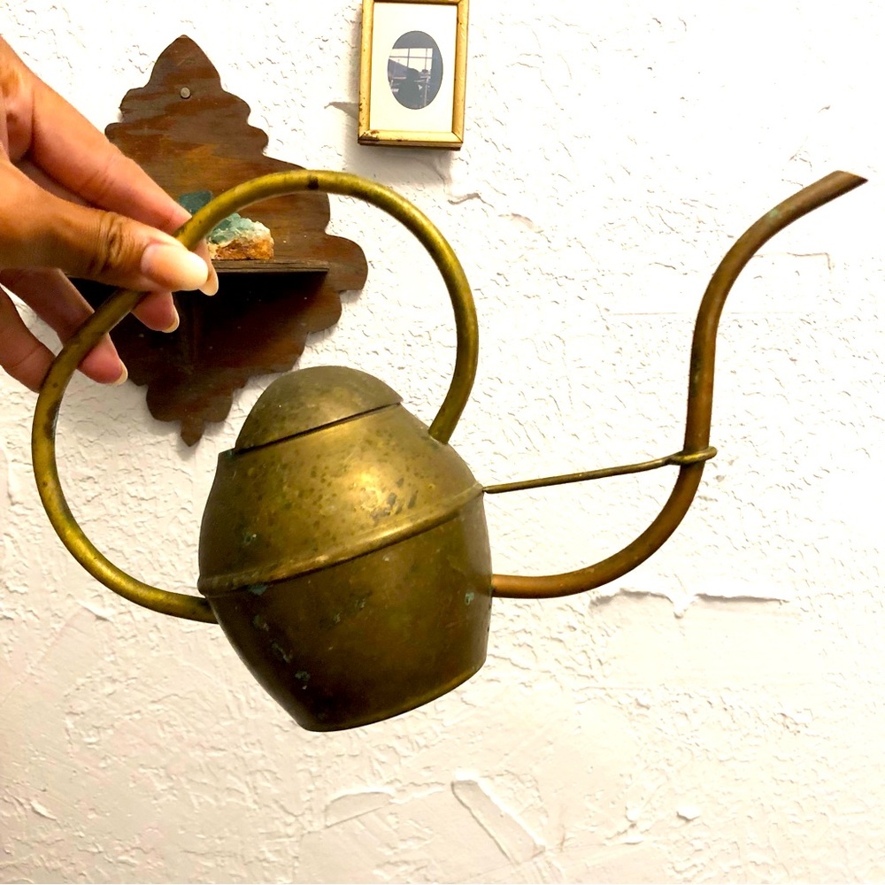 Vintage brass watering can